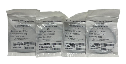 4 TRELLEBORG SEALING SOLUTIONS MCMASTN65A SIZE 338 OEM O-RINGS 75 VITON NSFS