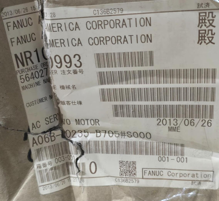 FANUC A06B-0235-B705#S000 aiS 8/4000 AC SERVO MOTOR 2.5kW A06B-0235-B705 NSMP