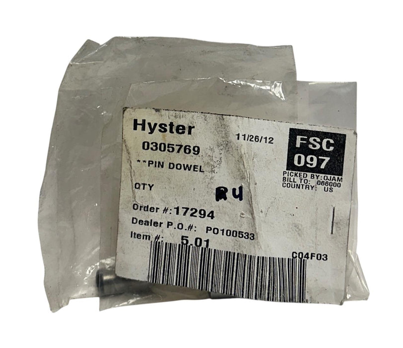 4 HYSTER 0305769 / HY0305769 OEM DOWEL PINS FOR FORKLIFT NSNP