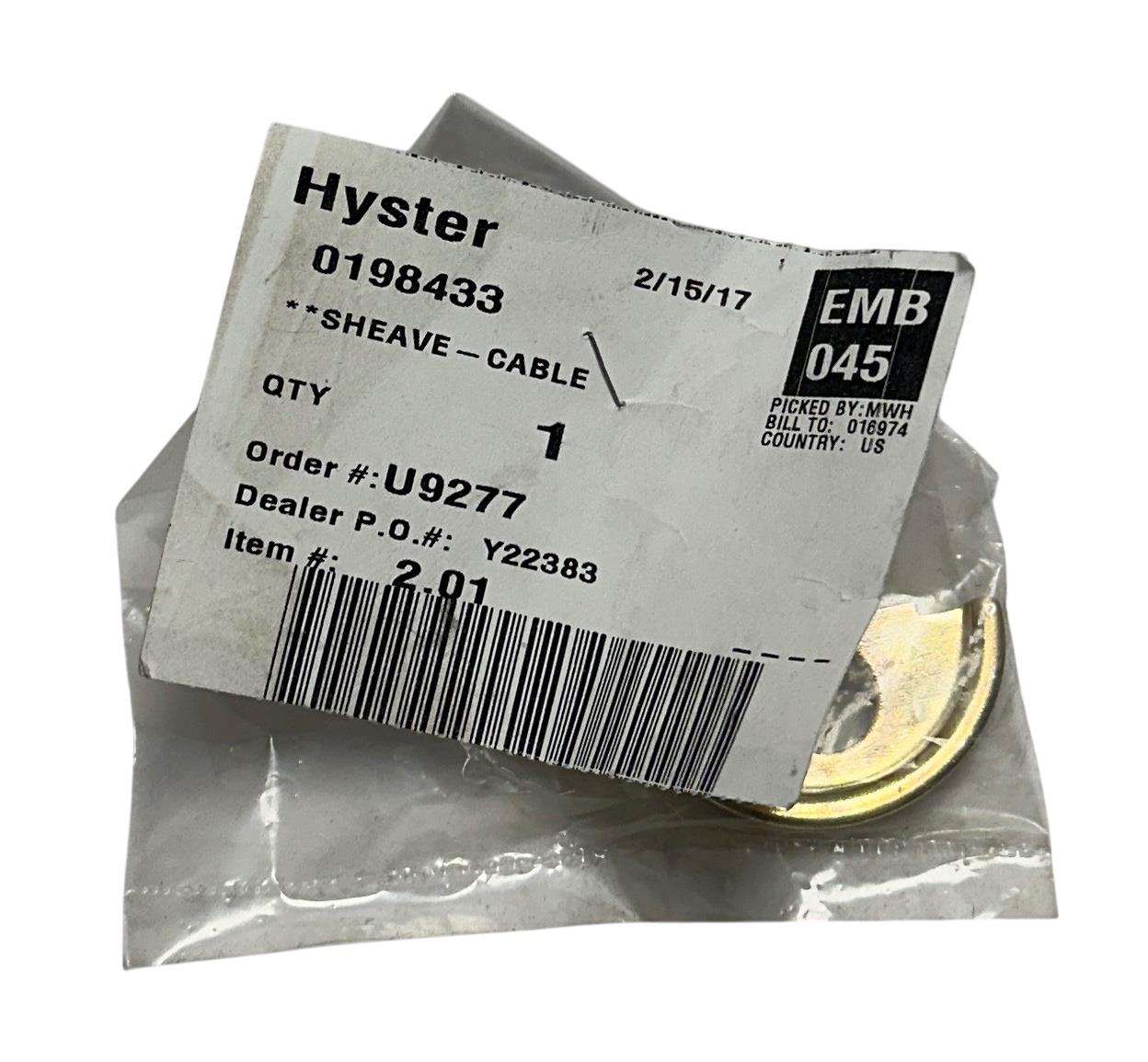 HYSTER 0198433 / HY0198433 OEM CABLE SHEAVE FOR FORKLIFT NSNP