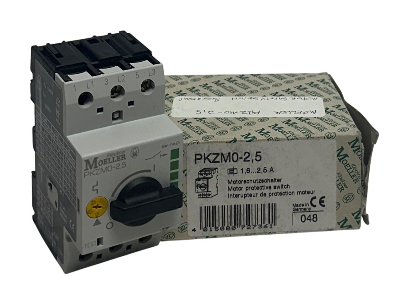 KLOCKNER MOELLER PKZM0-2,5 / PKZM025 MOTOR PROTECTIVE SWITCH 1.6-2.5A NSMP