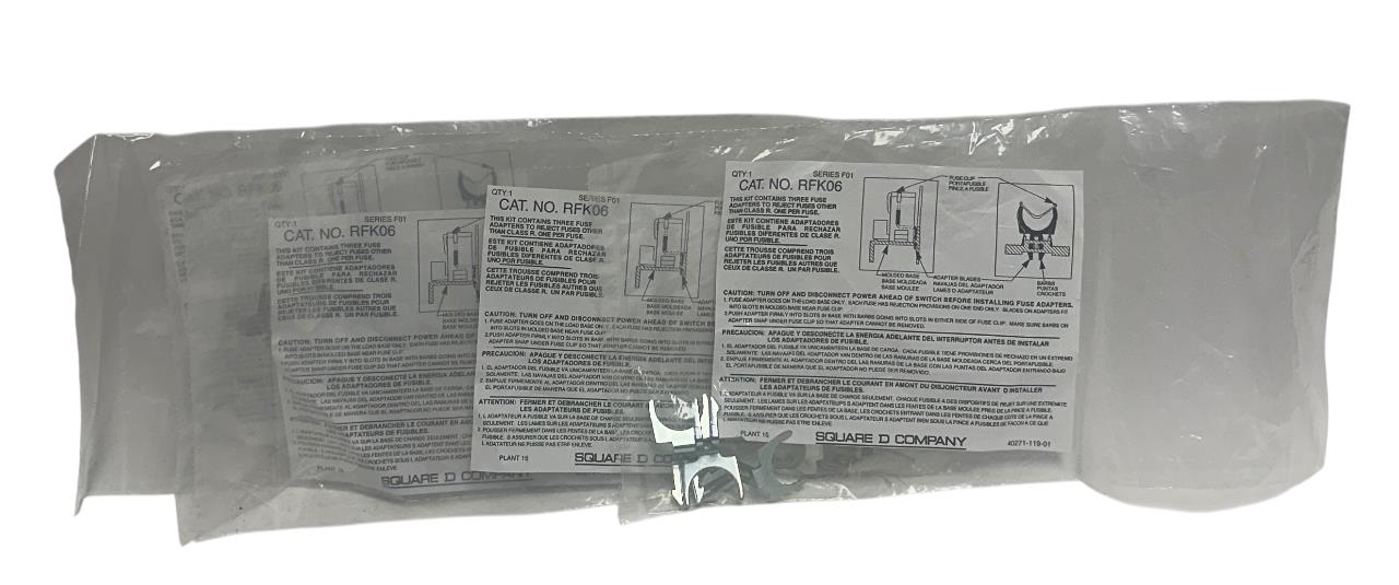 4 SQUARE D RFK06 SAFETY SWITCH FUSE KITS SERIES F01 3-ADAPTERS PER BAG NSFS