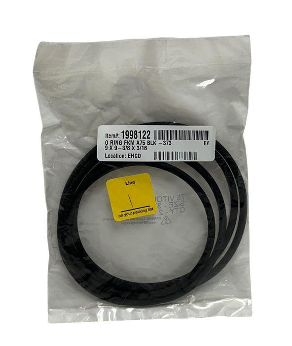 2 TRELLEBORG MCMASTAB65 O-RINGS SIZE 373 VITON 75 OEM 9x9-3/8x3/16 BLACK NSFS