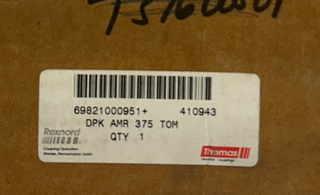 THOMAS REXNORD DPK AMR 375 TOM / 10014771 / 410943 FLEXIBLE DISC COUPLING NSFS