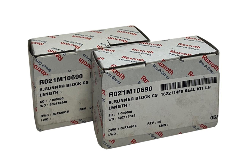 2 REXROTH R021M10690 / R166611420 BALL RUNNER BLOCKS CARBON STEEL NSMP