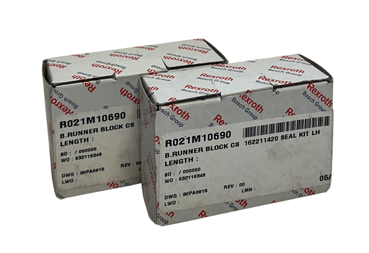2 REXROTH R021M10690 / R166611420 BALL RUNNER BLOCKS CARBON STEEL NSMP