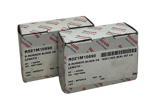 2 REXROTH R021M10690 / R166611420 BALL RUNNER BLOCKS CARBON STEEL NSMP