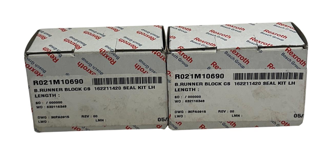 2 REXROTH R021M10690 / R166611420 BALL RUNNER BLOCKS CARBON STEEL NSMP