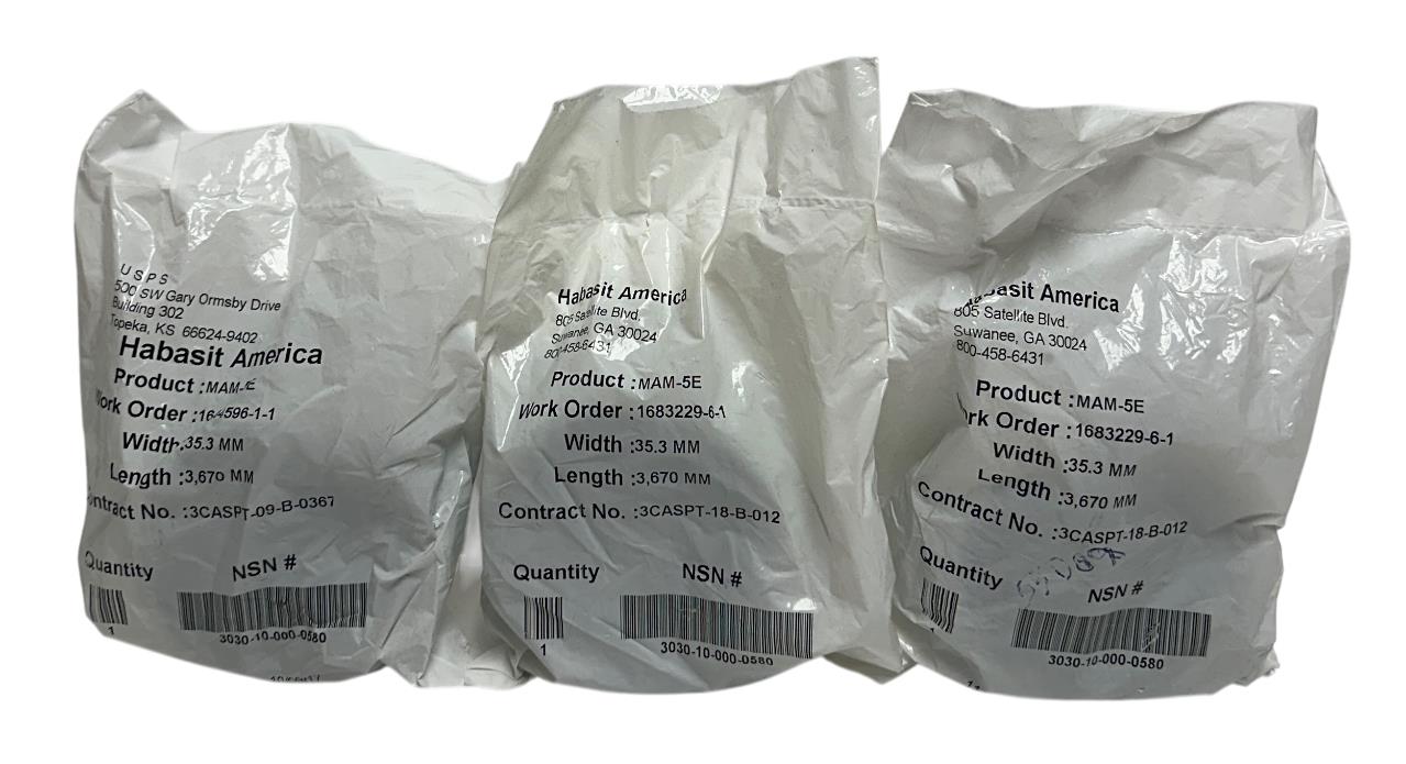 3 HABASIT AMERICA MAM-5E / MAM5E CONVEYOR BELTS W: 35.3mm L: 3,670mm NSFS