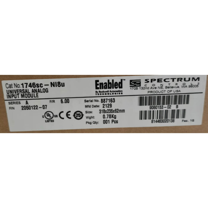 SPECTRUM CONTROLS ALLEN BRADLEY 1746sc-NI8u /A SLC 500 ANALOG INPUT MODULE NSMP