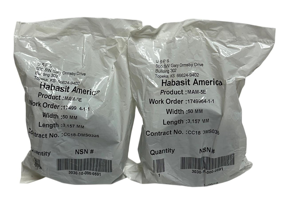 2 HABASIT AMERICA MAM-5E / MAM5E CONVEYOR BELTS W: 50mm L: 3,157mm OEM NSFS