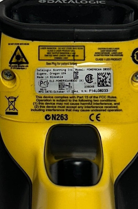 DATALOGIC POWERSCAN D8330 BARCODE SCANNER BLACK/YELLOW NO CORD USNP