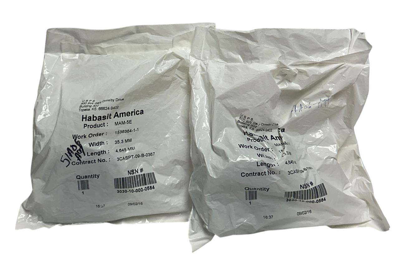 2 HABASIT AMERICA MAM-5E / MAM5E CONVEYOR BELTS W: 35.3mm L: 4,645mm OEM NSFS