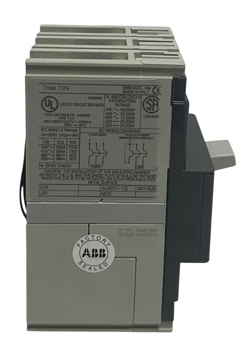 ABB SACE Tmax T1N / T1N040TLA / 1SDA061803R1 CIRCUIT BREAKER 40A 3-POLE AUX NSNP
