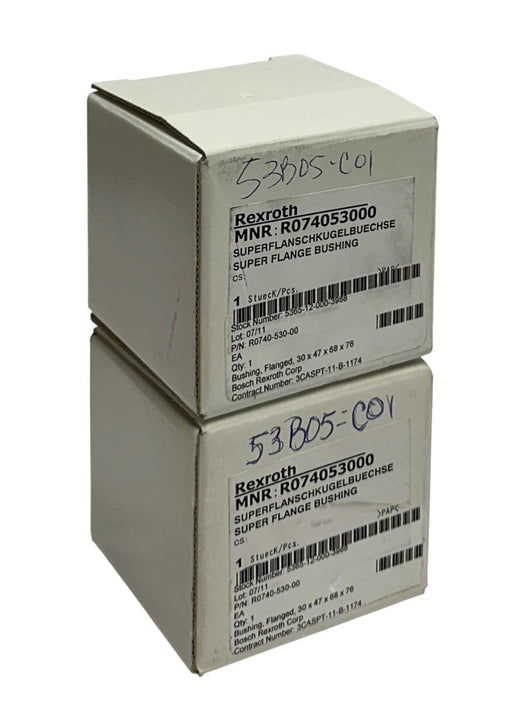 2 BOSCH REXROTH R074053000 LINEAR SUPER FLANGE BUSHINGS 30mm DIAMETER NSMP