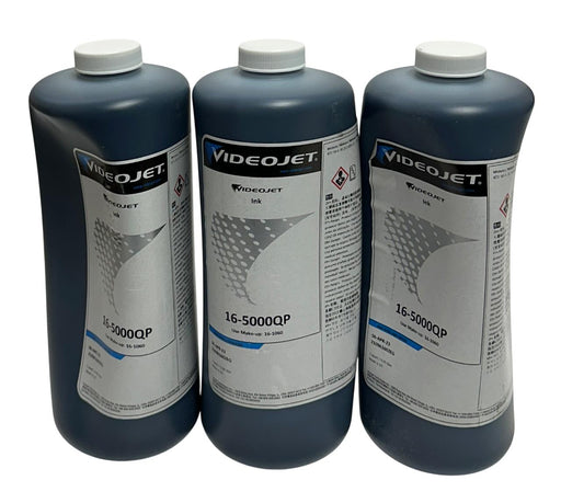 3 VIDEOJET 16-5000QP / 165000QP OEM BLACK INK BOTTLES 1QT PER *EXPIRED NSFS