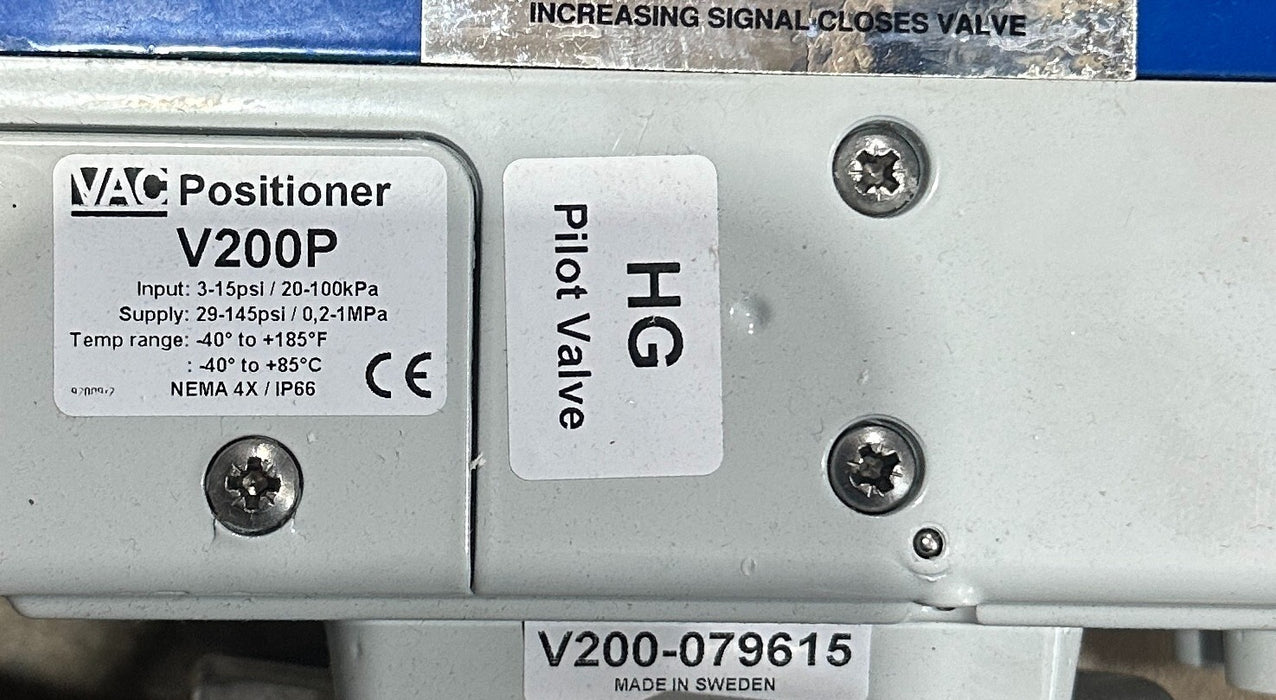 DeZURIK 9724742R001 ROTARY CONTROL VALVE (RCV) ACTUATOR SIZE: 1.5" W/VAC V200P