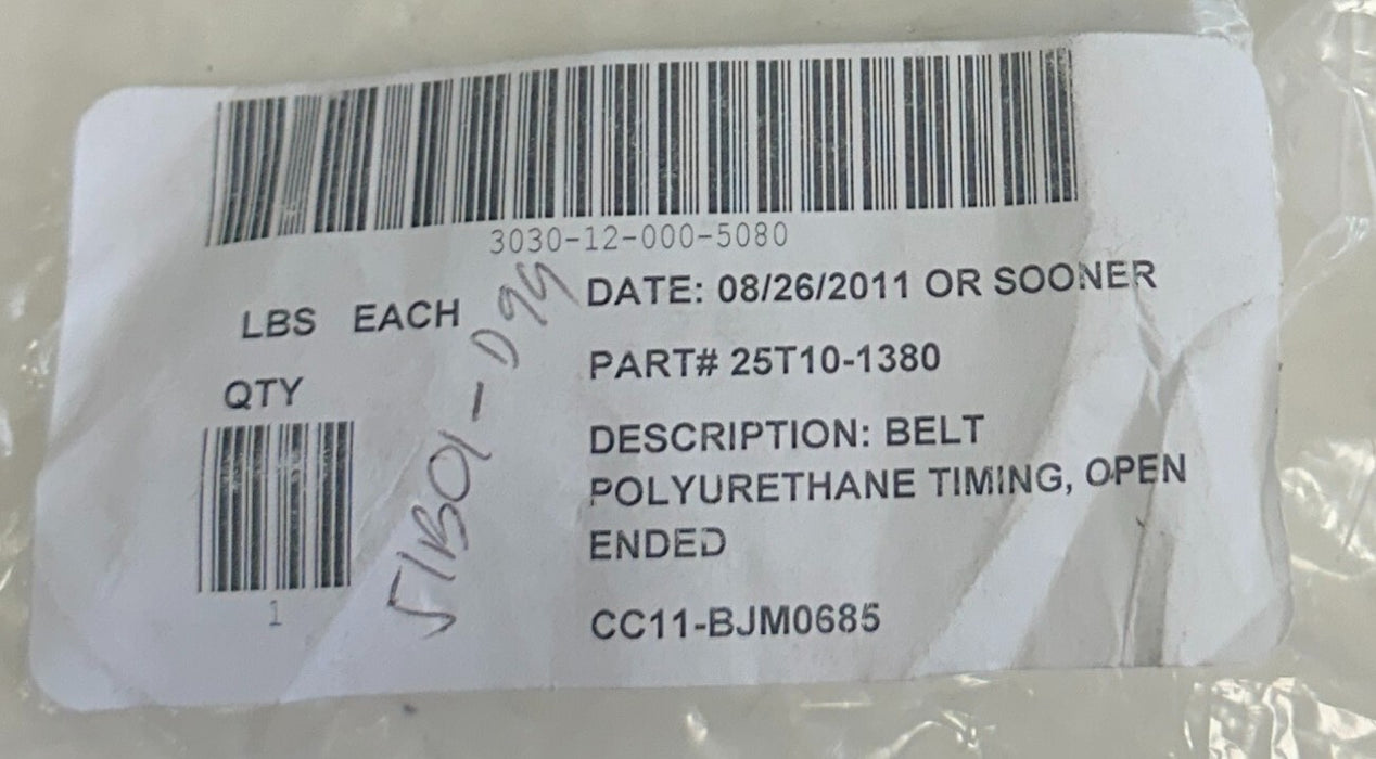 2 B&B 25T10-1380 / 25T101380 POLYURETHANE TIMING BELTS OPEN-ENDED OEM NSNP