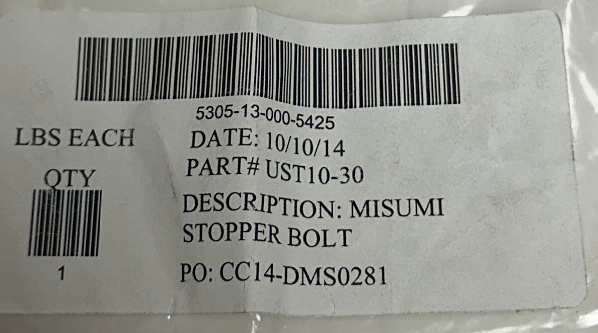 4 MISUMI UST10-30 / UST1030 OEM STOPPER BOLTS SHOULDER TYPE W/ BUMPER NSNP