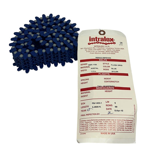 INTRALOX FB-1403-1 / FB14031 FLUSH GRID BELT 1.8'' WIDTH BLUE 69ROWS 3.45FT NSNP