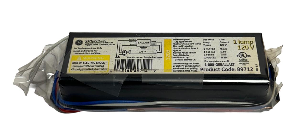 GE GEM120TC120 / 546BTCP MAGNETIC BALLAST TRIGGER START 120V 60Hz 89712 NSNP