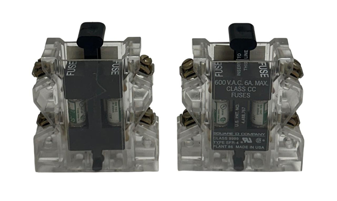 2 SQUARE D A300110-381-01B / 9999 SFR-4 AUXILIARY FUSE HOLDER 2-FUSE 600VAC USNP