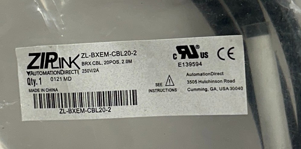 AUTOMATIONDIRECT ZL-BXEM-CBL20-2 / ZLBXEMCBL202 ZIPLINK CABLE 20POS 2M NSMP