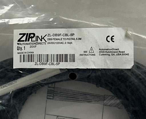 AUTOMATIONDIRECT ZL-DB9F-CBL-5P / ZLDB9FCBL5P ZIPLINK CABLE DB9 FEMALE 5M NSFS