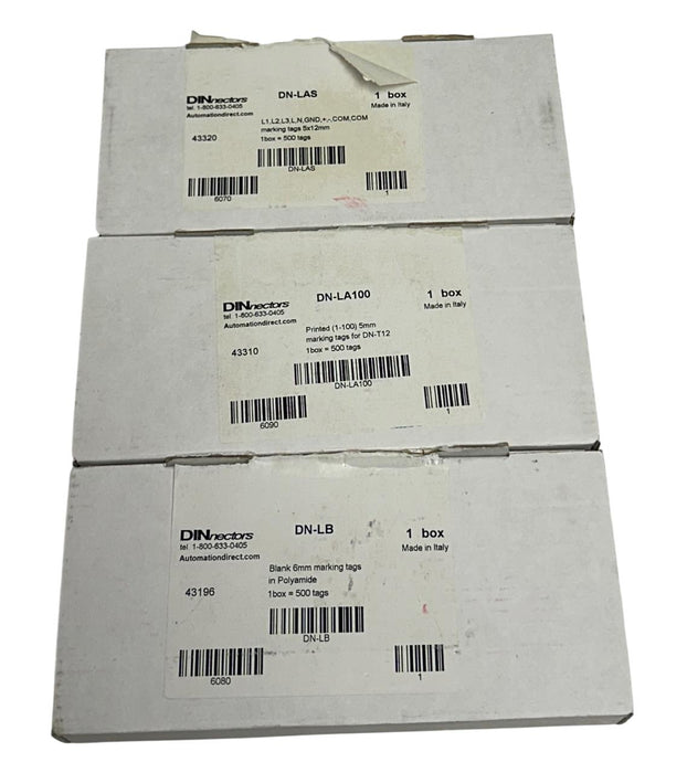 AUTOMATIONDIRECT DN-LAS / DN-LA100 / DN-LB BLANK AND PRINTED TAGS 1000+ NSMP