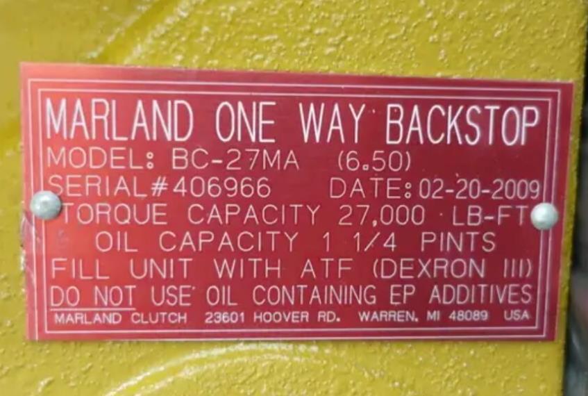 MARLAND CLUTCH (RRX) BC-27MA (6.50") ONE-WAY AUTOMATIC BC BACKSTOP W/TORQUE ARM