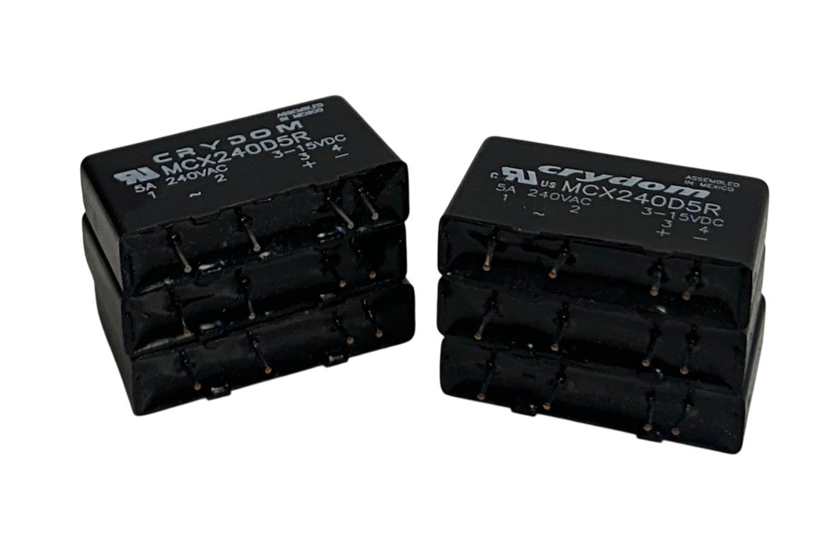 6 CRYDOM MCX240D5R PCB MOUNT SIP SOLID STATE RELAYS 5A 240VAC 3-15VDC BLACK NSNP