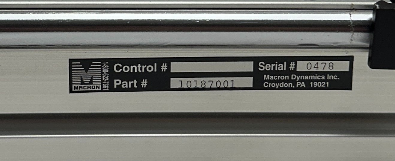 MACRON DYNAMICS 10187001 LINEAR SLIDE RAIL ACTUATOR 26'' *DAMAGED PLASTIC NSNP