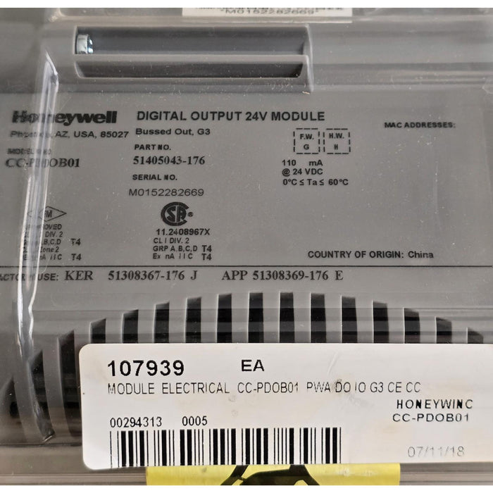 HONEYWELL CC-PDOB01 - 51405043-176 DIGITAL OUTPUT 24VDC MODULE CC-PD0B01 NSMP