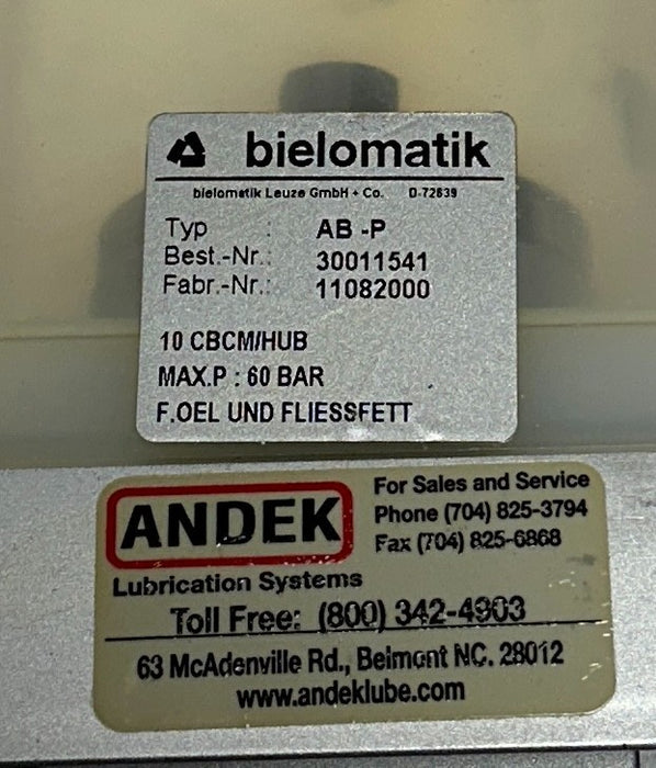 BIELOMATIK AB-P / 30011541 / 11082000 SINGLE PISTON HYDRAULIC PUMP 10CBCM NSNP