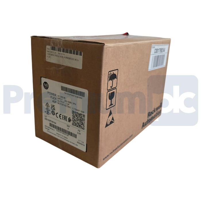 ALLEN BRADLEY 22D-D2P3N104 /A PowerFlex 40P AC DRIVE FW 3.01 1.0HP 480VAC NSMP