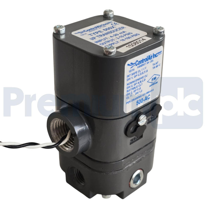 ControlAir 500-AC TYPE 500X I/P TRANSDUCER 4-20mA 3-15PSIG OUT/IN 18-100PSIG NEW