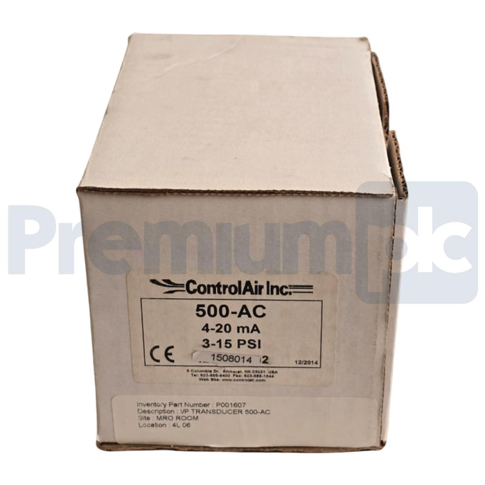 ControlAir 500-AC TYPE 500X I/P TRANSDUCER 4-20mA 3-15PSIG OUT/IN 18-100PSIG NEW