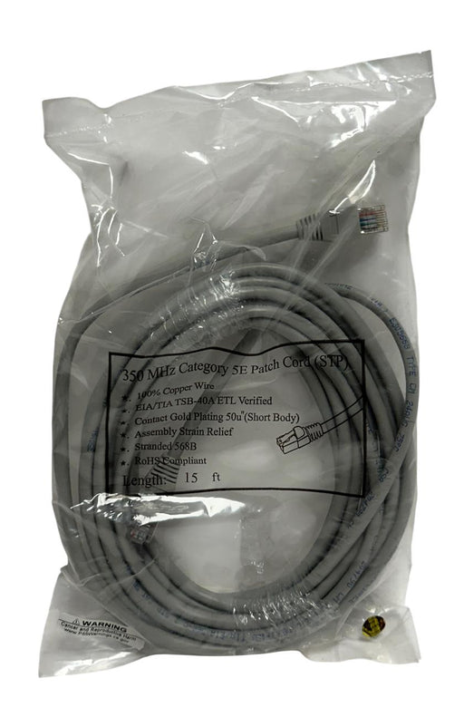 10 UNBRANDED 350 MHz CATEGORY 5E EtherNet PATCH CORDS (STP) 15FT 568B NSFS