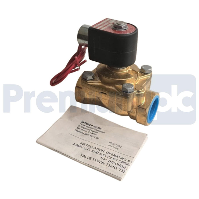 PARKER SKINNER 7321GBN64N00N0H111C2 2-WAY NC 1"NPT 24VDC BRASS PILOT VALVE NSNP