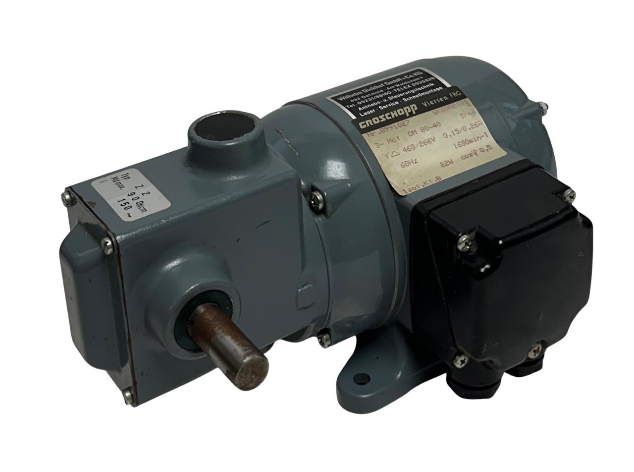 GROSCHOPP DM 80-40 / DM8040 GEARMOTOR Z2 460/266V 60Hz 22W WK0902101 900Ncm NSNP