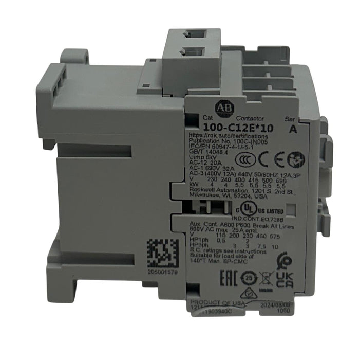ALLEN BRADLEY 100-C12EJ10 /A BULLETIN 100 CONTACTOR 24VDC 3-POLE OEM *CHIP NSMP