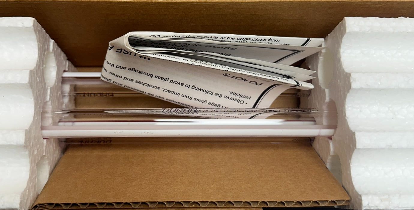 4 DURAN 1109032312 REDLINE HIGH PRESSURE GAGE GLASSES TUBULAR 24'' LENGTH NSMP