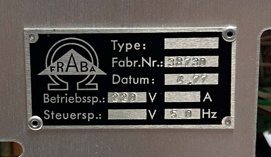 FRABA NC 2300 / 38730 / NC2300 RACK CONTROLLER 220V 50Hz LOOP CONTROL USNP