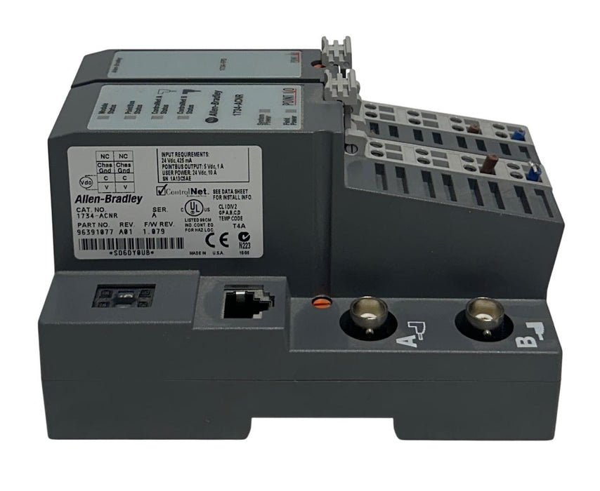 ALLEN BRADLEY 1734-ACNR /A POINT I/O NETWORK ADAPTER W/ 1734-FPD /B MODULE USNP