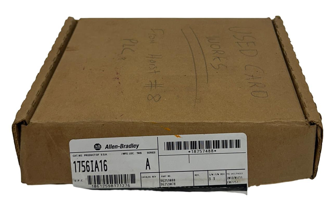 ALLEN BRADLEY 1756-IA16 /A ControlLogix 16-PT AC INPUT MODULE 120VAC USNP