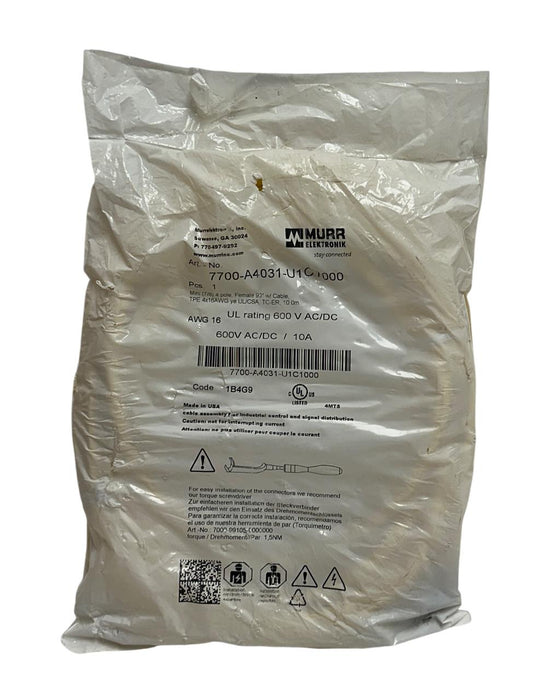 MURR ELEKTRONIK 7700-A4031-U1C1000 / 7700A4031U1C1000 MINI (7/8) 4P 10M 90D NSFS
