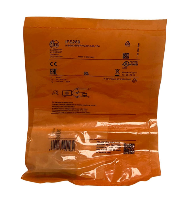 7 IFM IFB3004BBPKG/K1/US-104 / IFS289 INDUCTIVE PROXIMITY SENSORS 10-30VDC NSFS