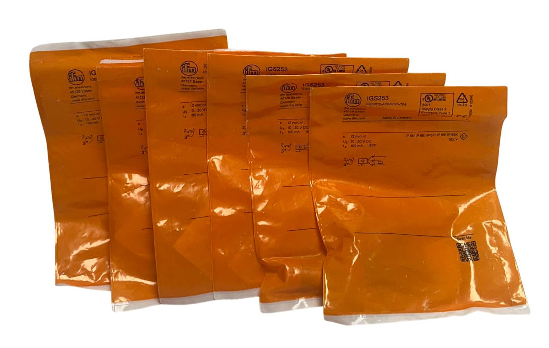 6 IFM IGB3012-APKG/US-104 / IGS253 INDUCTIVE PROXIMITY SENSORS 10-30V 12mm NSFS