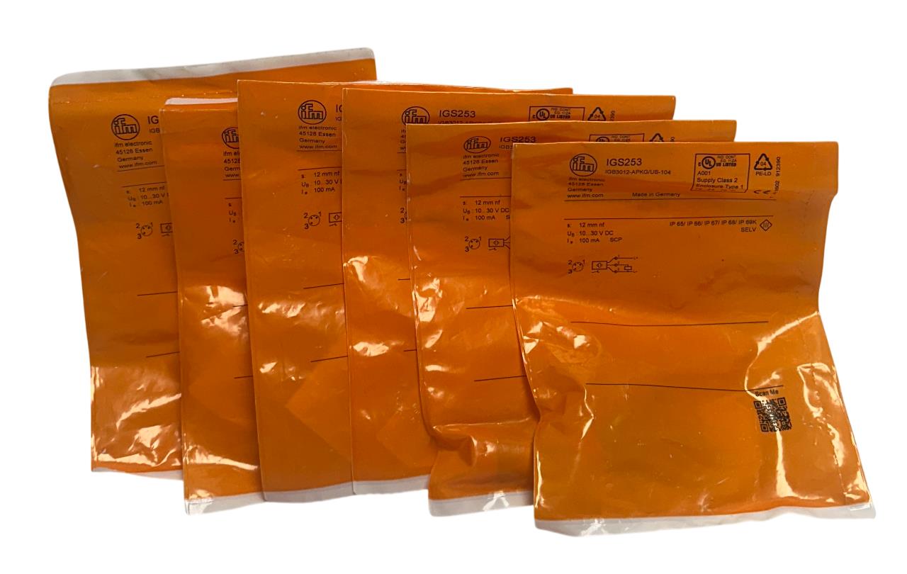 6 IFM IGB3012-APKG/US-104 / IGS253 INDUCTIVE PROXIMITY SENSORS 10-30V 12mm NSFS
