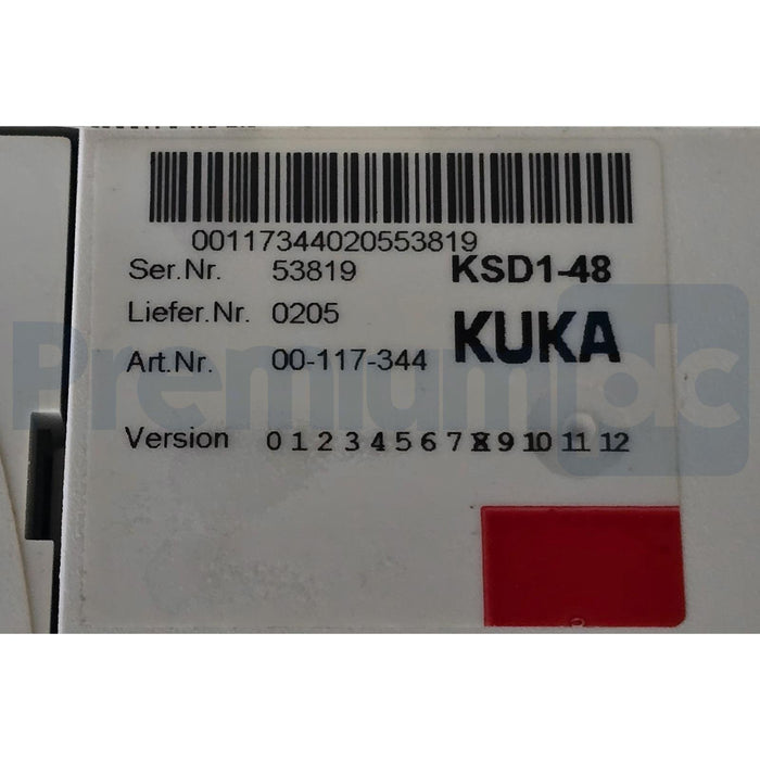 KUKA KSD1-48 E93DA123I4B531 SERVO DRIVE 13293121 E93DA123I4B531XX5A31 00-117-344